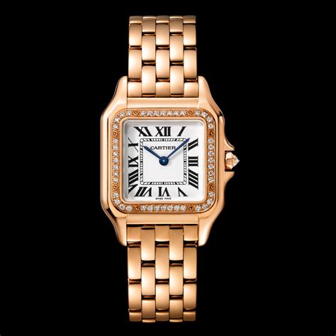 cartier gold watch diamonds|cartier panthere watch with diamonds.